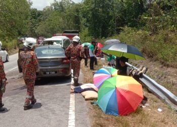 KEADAAN kenderaan terlibat kemalangan di Kilometer 46, Jalan Raya Timur-Barat, Gerik-Jeli dekat Gerik semalam. - UTUSAN