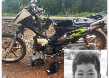 MUHAMMAD ADAM ZACKRY Norazlan maut apabila motosikal dtunggangnya terbabas lalu melanggar tiang telekom di Jalan Kampung Permatang Sepam, Benut, Pontian.
