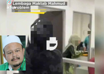 TANGKAP layar video tular memaparkan perang mulut antara dua individu kononnya berkaitan kartel Lembaga Maktab Mahmud yang tular di media sosial. Gambar kecil: Mohd Azam Abd Samat