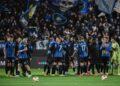 PEMAIN Atalanta meraikan kejayaan mara ke saingan separuh akhir Liga Europa selepas mencatat kemenangan agregat 3-1 menentang Liverpool di Atleti Azzurri d'Italia Bergamo, hari ini. - AFP