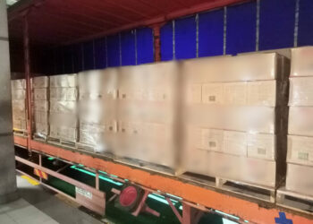 MAQIS Johor merampas 16 tan sardin dalam tin yang dibawa masuk dari Singapura tanpa permit di BSI, Johor Bahru.