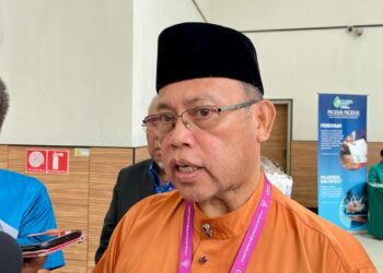 ABDUL Fattah Abdullah dalam sidang akhbar selepas merasmikan Mesyuarat Agung Negeri Angkasa Kedah di Alor Setar, hari ini.