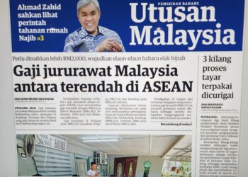 MUKA hadapan Utusan Malaysia, Khamis 18 April 2024.