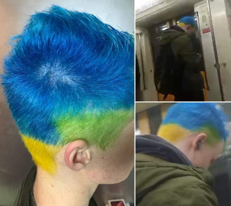 Lelaki Russia didenda gara-gara warnakan rambut biru dan kuning