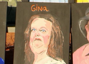 POTRET Gina Rinehart yang dipamerkan di Galeri Nasional Australia di Canberra.-AGENSI