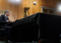 ANTONY Blinken memberi keterangan di hadapan perbicaraan Jawatankuasa Perhubungan Luar Senat mengenai permintaan bajet yang dicadangkan Presiden Biden untuk Jabatan Negara, di Capitol Hill di Washington, Amerika Syarikat, semalam. -REUTERS