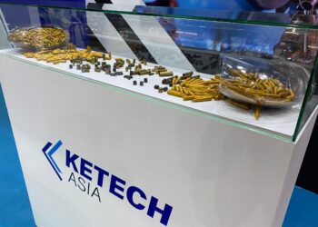 REPLIKA peluru yang dihasilkan oleh Ketech Asia Sdn. Bhd. sempena Pameran Perkhidmatan Pertahanan Asia (DSA) dan Pameran Keselamatan Kebangsaan Asia (NATSEC Asia) 2024 di Pusat Pameran Perdagangan Antarabangsa (MITEC).