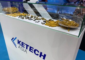 REPLIKA peluru yang dihasilkan oleh Ketech Asia Sdn. Bhd. sempena Pameran Perkhidmatan Pertahanan Asia (DSA) dan Pameran Keselamatan Kebangsaan Asia (NATSEC Asia) 2024 di Pusat Pameran Perdagangan Antarabangsa (MITEC).