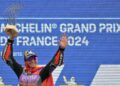 Jorge Martin mengukuhkan kedudukannya dalam senarai pendahulu MotoGP selepas memenangi perlumbaan di Le Mans, Perancis, semalam. - AFP