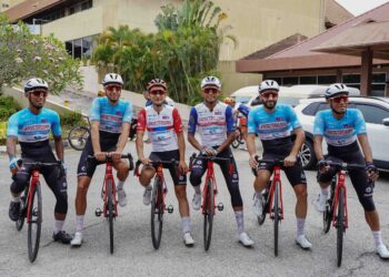 Pasukan nombor satu Asia, Terengganu Polygon Cycling Team (TSG) menyasarkan lapan kedudukan podium pada dua perlumbaan penting di Jepun dan Algeria bermula Jumaat ini. - UTUSAN/AMIR KHALID
