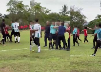PERGADUHAN melibatkan pemain dalam Sukan Sekolah Daerah (MSSD)  adalah contoh yang jelas kemerosotan disiplin dan etika dalam sukan di peringkat sekolah. – MEDIA SOSIAL