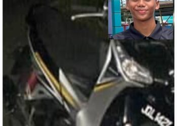 MOTOSIKAL yang ditemukan di lokasi rangka ditemukan disahkan digunakan Hafiz Fauzan pada malam kehilangannya pada 26 Mei lalu.