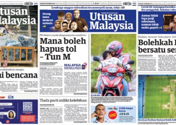 GAMBAR-GAMBAR yang menang Hadiah Kewartawanan Malaysia menghiasi muka depan Utusan Malaysia.