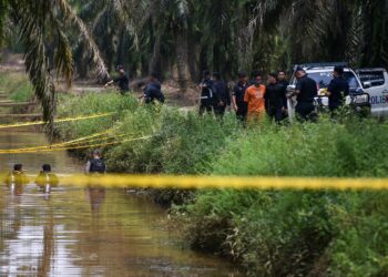 SUSPEK kes bunuh Nur Farah Kartini dibawa sekali lagi ke lokasi kejadian di Kampung Sri Kledang, Hulu Selangor dipercayai bagi pencarian bahan bukti di lokasi kejadian.