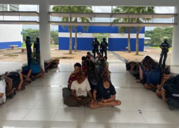 SEBAHAGIAN PATI yang ditahan di sebuah kilang disyaki beroperasi secara haram di Bandar Tenggara, Kota Tinggi.