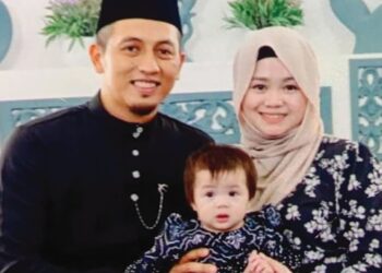HASNAH Hussin bersama suaminya Mohamad Faez Zainuddin yang dilaporkan hilang selama lima hari dan selamat pulang ke pangkuan keluarga.