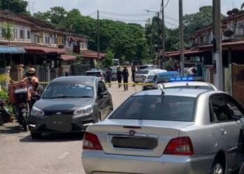 GAMBAR yang tular dalam media sosial berkaitan insiden tembakan di Jalan Pulasan 17, Taman Kota Masai, Pasir Gudang.