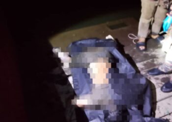 KEADAAN lelaki yang ditemukan mati semalam selepas melarikan diri daripada pemeriksaan polis pada Khamis lalu di Gerik. - UTUSAN