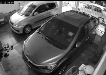TULAR rakaman CCTV membabitkan kejadian pecah rumah oleh seorang suspek di Taman Clonlee, Tampin kelmarin.