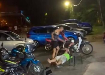 TANGKAP layar video tular memaparkan pergaduhan di sebuah restoran di Seremban.