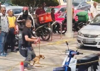 POLISI Kompleks PKNS Shah Alam melarang pengunjung membawa haiwan peliharaan memasuki premis. – UTUSAN/AFIQ RAZALI