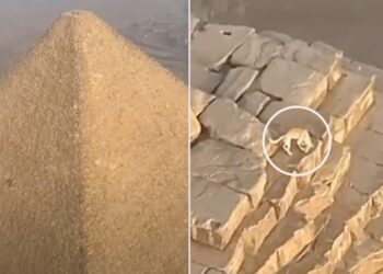 MARSHALL Mosher merakam pemandangan luar biasa itu ketika terbang dengan paramotor di kawasan Kompleks Piramid Giza, 14 Oktober lepas.- AGENSI