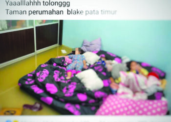 Tangkap layar Siti Farah Zulaikha memuat naik hantaran di laman sosial Facebook meminta bantuan orang ramai membawanya keluar ke tempat selamat.