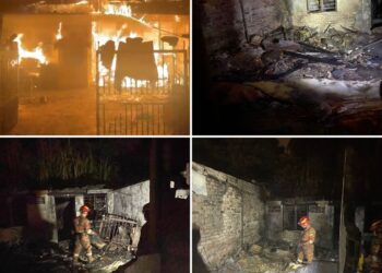 LELAKI terbabit bertindak membakar rumahnya sendiri sehingga menyebabkan kebakaran telah merebak ke empat lagi rumah bersebelahan.