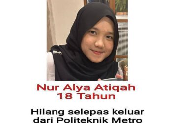 ORANG ramai diminta membantu mengesan Nur Alya Atiqah Muhamad Fitri yang dilaporkan hilang sejak 3 Februari lalu.
