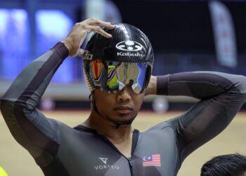 Muhammad Shah Firdaus Sahrom akan memulakan cabaran acara keirin pada Kejohanan Basikal Trek Asia 2025 di Velodrom Nasional, Nilai, hari ini. - UTUSAN/AMIR KHALID