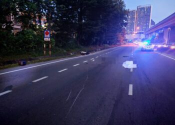 MANGSA tercampak ke atas jalan dan kemudiannya dilanggar beberapa buah kenderaan di Jalan Subang - Sungai Buloh, pagi tadi.