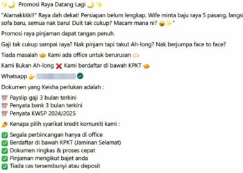 SYARIKAT pinjaman giat mengadakan promosi di media sosial menjelang sambutan Hari Raya.