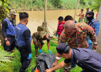 LELAKI yang ditemukan lemas di Sungai Perlus, Lasah di Sungai Siput hari ini. - UTUSAN