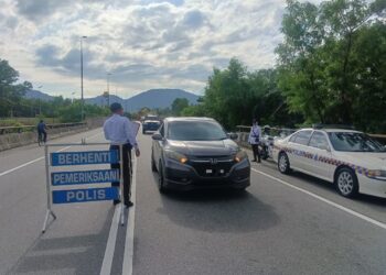 OP Khas Lampu Isyarat Merah yang digerakkan serentak di seluruh Negeri Sembilan bermula semalam.-GAMBAR/ IHSAN JSPT.