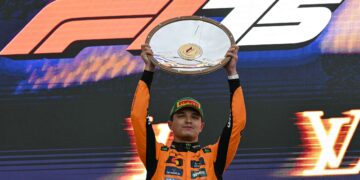 LANDO Norris menjuarai Grand Prix (GP) Australia di Litar Albert Park, Melbourne pada Ahad. - AFP