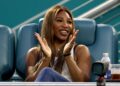 SERENA Williams ketika menyaksikan Kejohanan Tenis Terbuka Miami di Stadium Hard Rock, Amerika Syarikat (AS) awal Mac lalu. - AFP