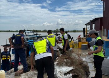 PASUKAN Polis Marin menyita sebanyak 280 set bubu naga dalam op bersepadu Bersama Bahagian Konservasi dan Perlindungan Sumber Jabatan Perikanan Pulau Pinang.