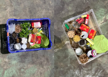 ANTARA barangan perniagaan milik tujuh penjaja warga asing yang disita selepas didapati menjalankan perniagaan tanpa lesen.