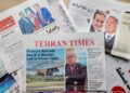 GAMBAR muka depan akhbar Tehran Times mengenai rundingan nuklear antara Amerika Syarikat dengan Iran yang bermula di Oman pada bulan lalu. – AFP