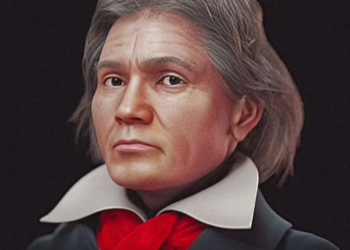 WAJAH Beethoven yang distruktur semula oleh seorang saintis Brazil, Cicero Moraes. – AGENSI