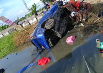KEADAAN kenderaan mangsa yang maut dalam kemalangan di Jalan Bernam Batu 10, Tanjong Karang, Kuala Selangor hari ini.