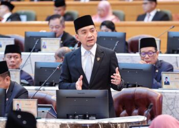 ONN Hafiz Ghazi ketika sesi penggulungan di Sidang Dewan Undangan Negeri (DUN) Johor di Kota Iskandar hari ini.