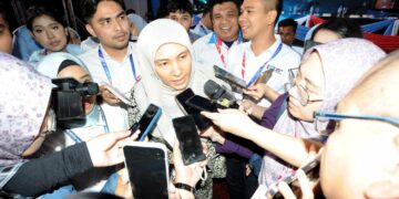 NURUL IZZAH Anwar ditemui media selepas diumumkan memenangi jawatan Timbalan Presiden PKR sempena Kongres Nasional Keadilan di Pusat Konvensyen Antarabangsa Persada Johor, Johor Bahru.