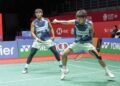 AKSI gandingan remaja negara, Kang Khai Xing-Aaron Tai menumpaskan beregu utama India di Kejohanan Badminton All England.