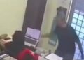 TANGKAP layar rakaman video seorang lelaki bertindak kasar terhadap pekerjanya dalam kejadian di Taman Rishah, Ipoh Khamis lalu. - UTUSAN