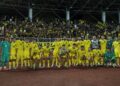 BARISAN pemain  skuad kebangsaan bergambar selepas berdepan Cape Verde di Stadium Bolasepak Kuala Lumpur, kelmarin. GAMBAR - AMIR KHALID
