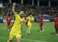 JOSUE meraikan gol jaringannya ketika berdepan Cape Verde , kelmarin.