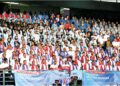 KONTINJEN pelbagai agensi kerajaan dan swasta menghadiri Sambutan Hari Pekerja 2025 di Axiata Arena Bukit Jalil, Kuala Lumpur, semalam. – UTUSAN/AMIR KHALID