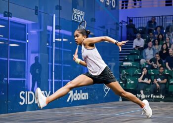 S. Sivasangari mara ke suku akhir selepas mengetepikan Amanda Sobhy pada Kejohanan Dunia 2025 di Chicago, Amerika Syarikat, semalam. - IHSAN PSA SQUASH