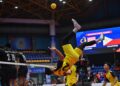 AKSI pemain Malaysia, Shahalril Aiman Halim ketika melawan pasukan Filipina pada acara Kuadran dalam Kejohanan Sepak Takraw Piala Asia ASTAF 2025 di Stadium Titiwangsa di sini hari ini. UTUSAN/SYAKIR RADIN
